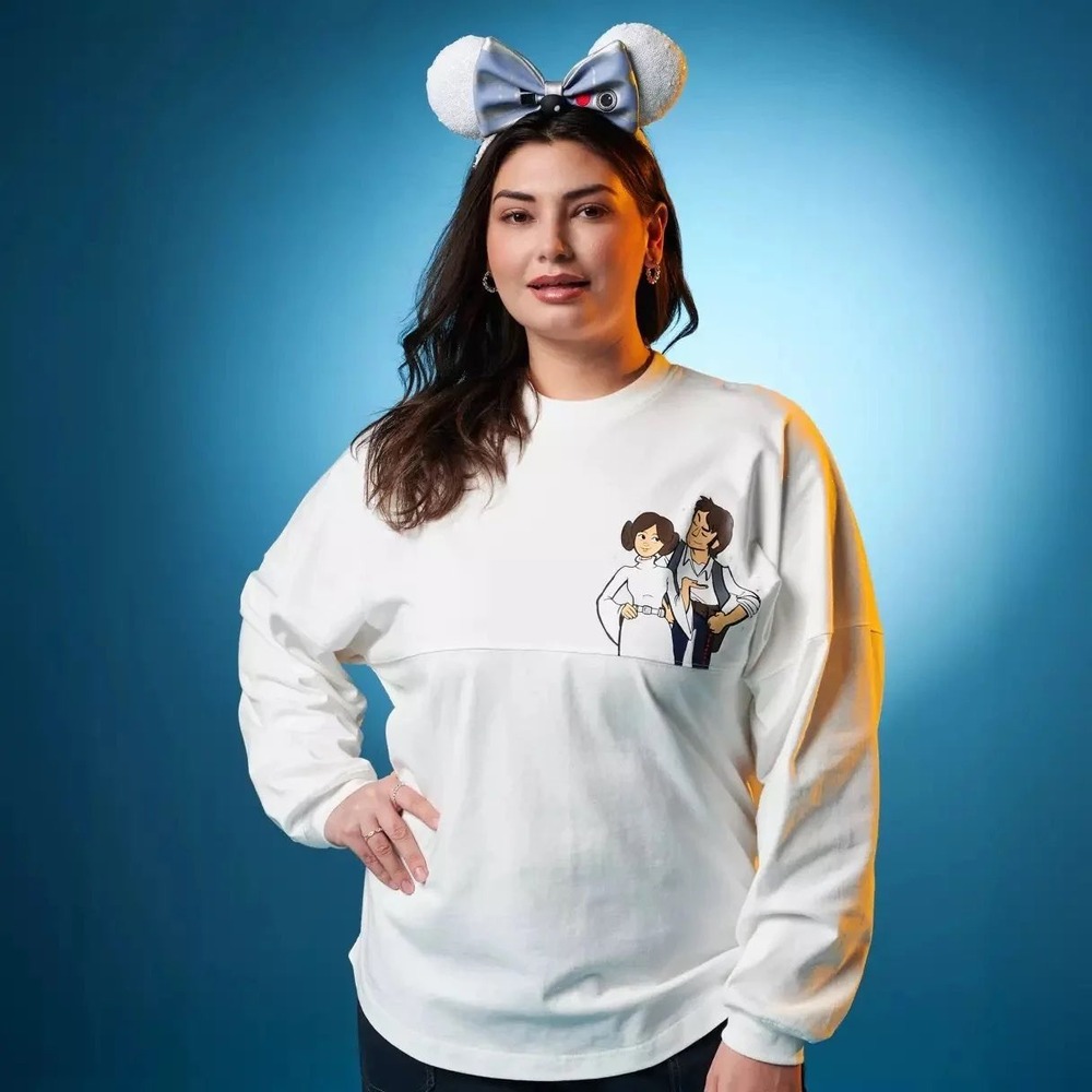 Star Wars Spirit Jersey Princess Leia Han Solo I Love You Glitter White Small